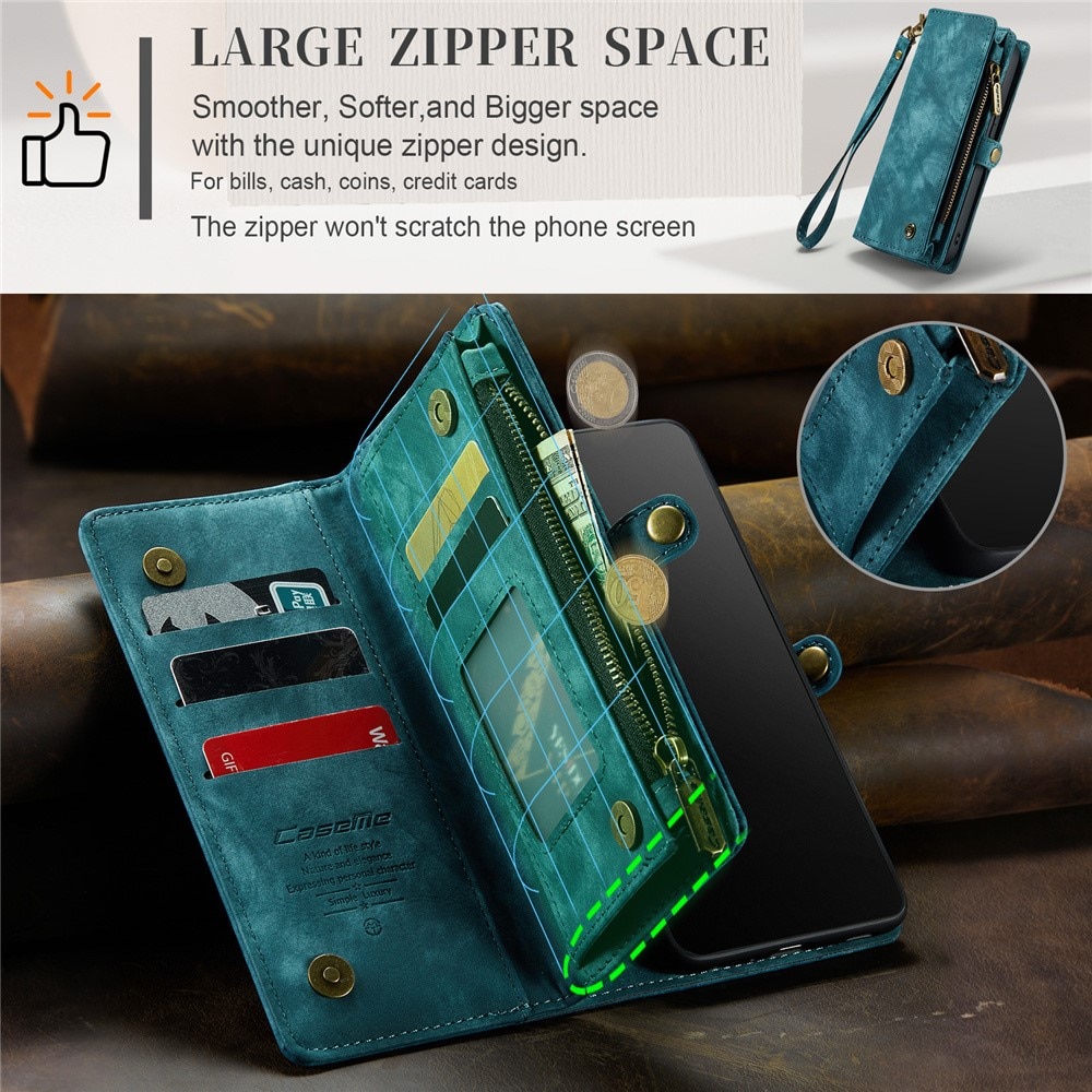 Multi-slot Portemonnaie-Hülle iPhone 15 Pro blau