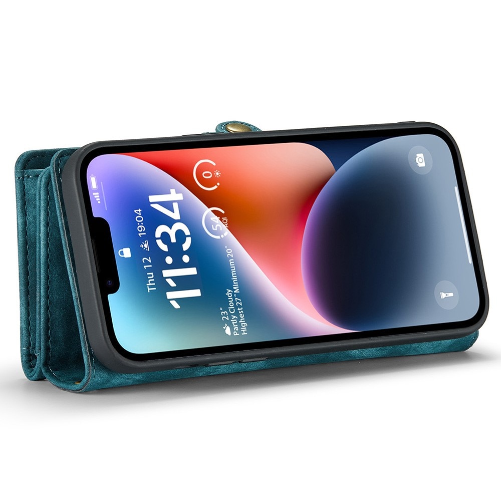 Multi-slot Portemonnaie-Hülle iPhone 15 blau