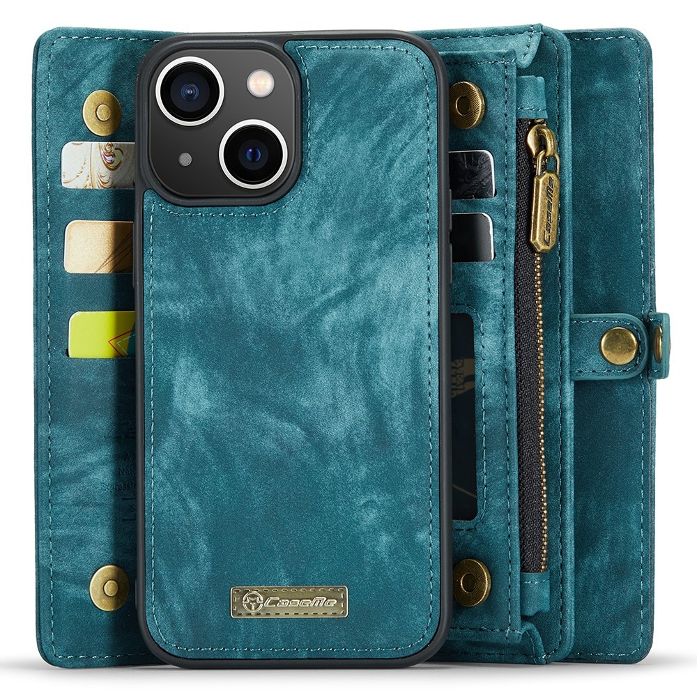 Multi-slot Portemonnaie-Hülle iPhone 15 Plus blau