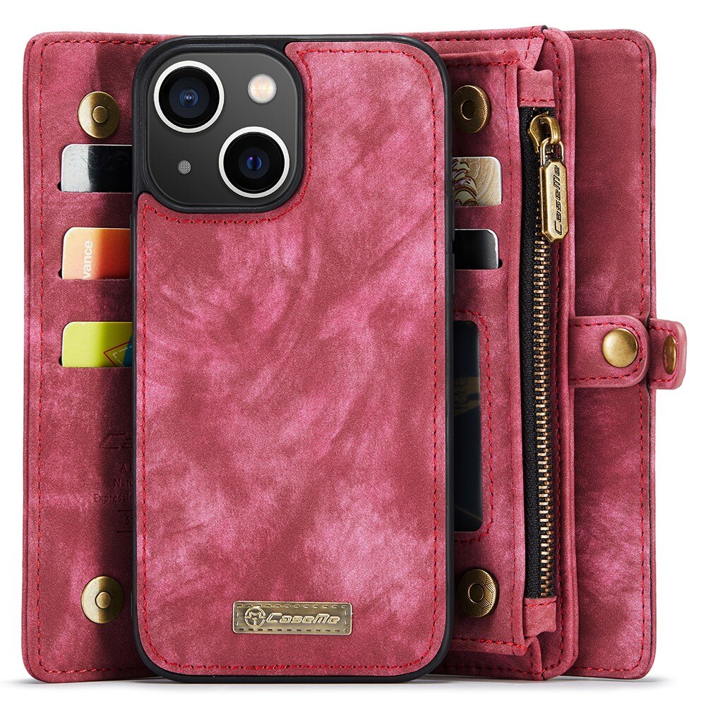 Multi-slot Portemonnaie-Hülle iPhone 15 Plus Rot