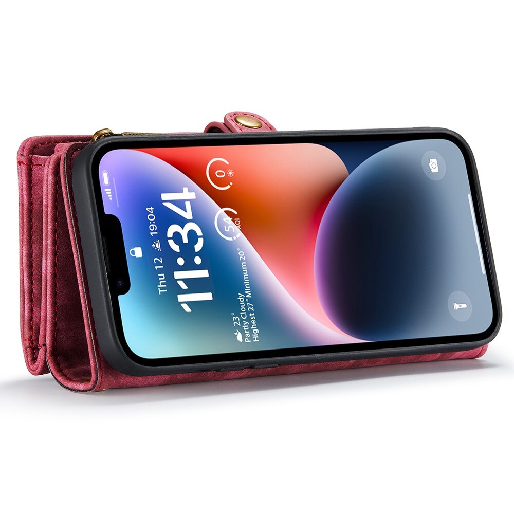 Multi-slot Portemonnaie-Hülle iPhone 15 Plus Rot