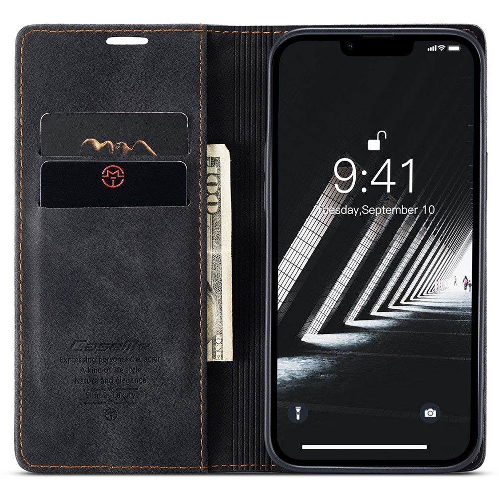 Slim Portemonnaie-Hülle iPhone 15 Pro schwarz