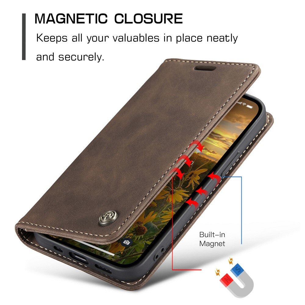 Slim Portemonnaie-Hülle iPhone 15 Pro Braun