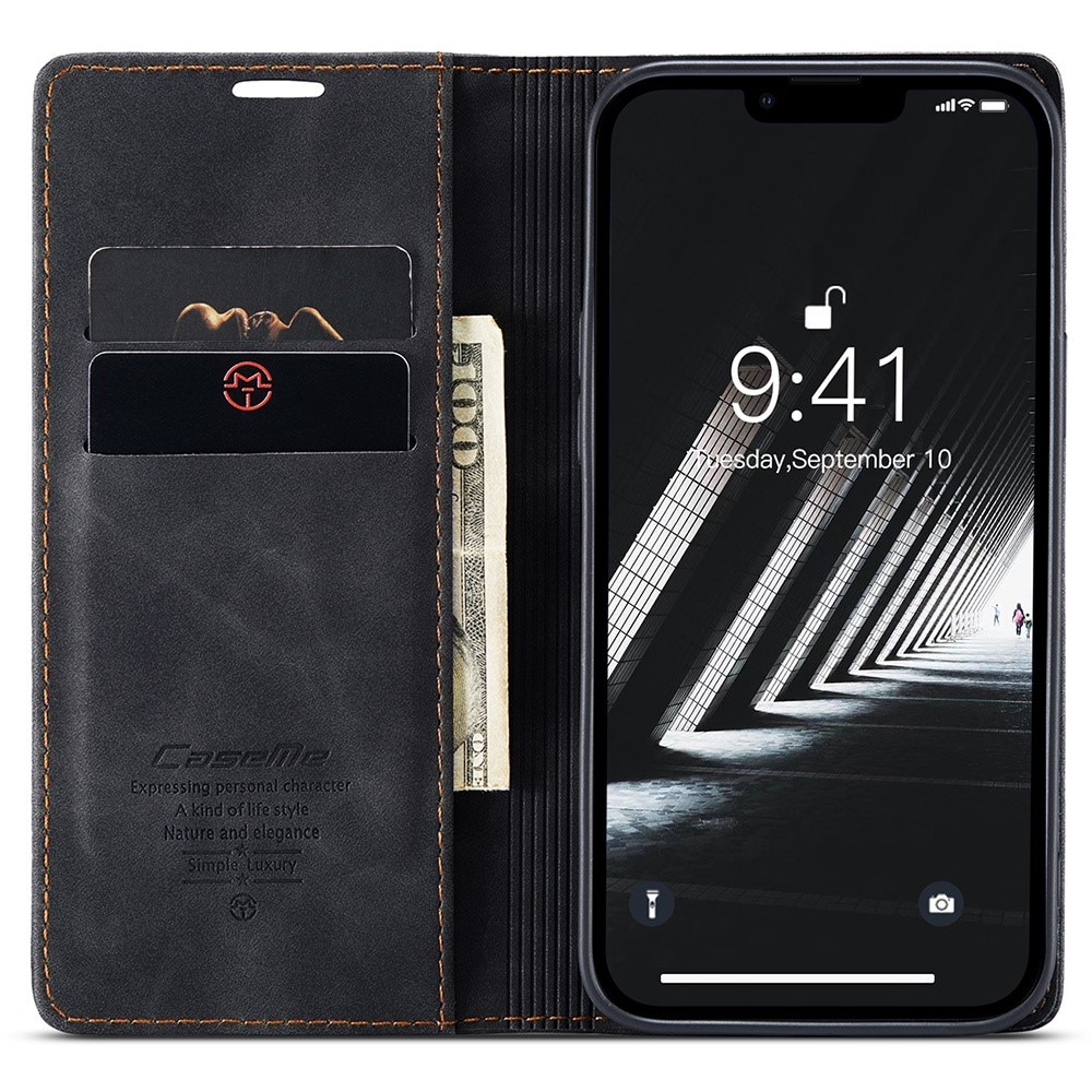 Slim Portemonnaie-Hülle iPhone 15 schwarz