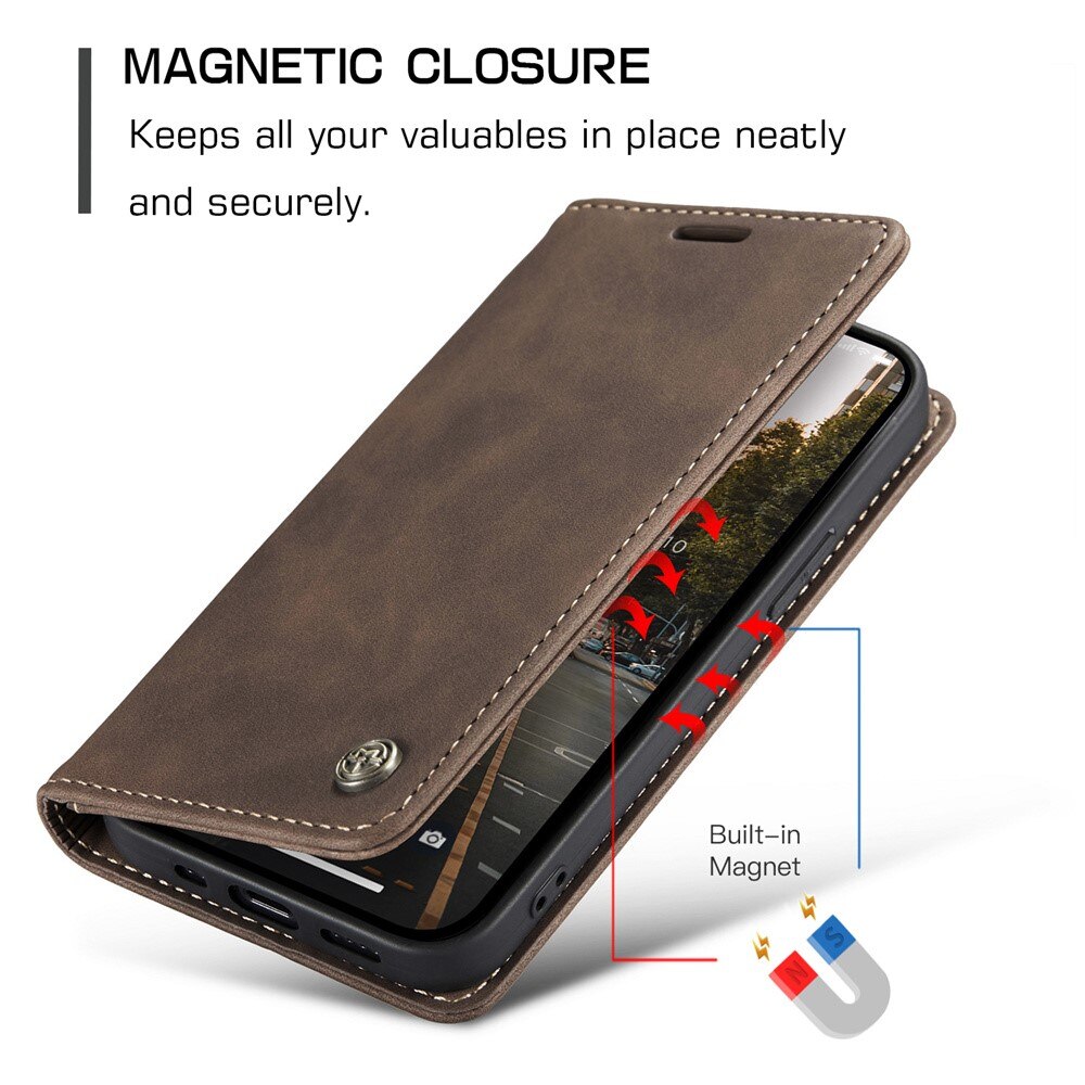 Slim Portemonnaie-Hülle iPhone 15 braun
