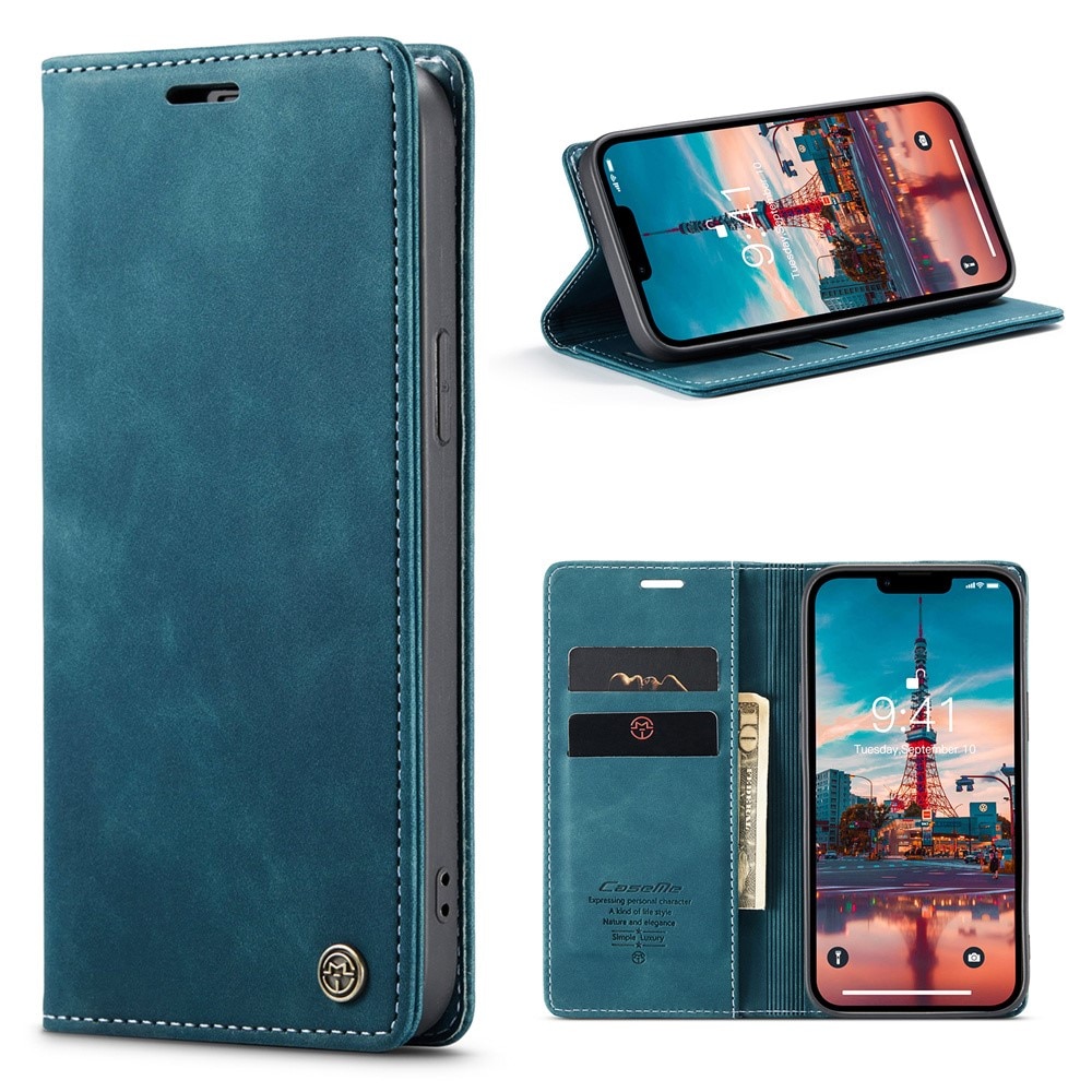 Slim Portemonnaie-Hülle iPhone 15 blau