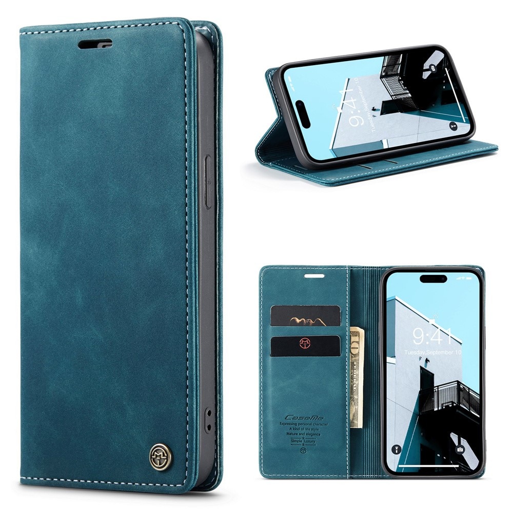 Slim Portemonnaie-Hülle iPhone 15 Pro Max blau