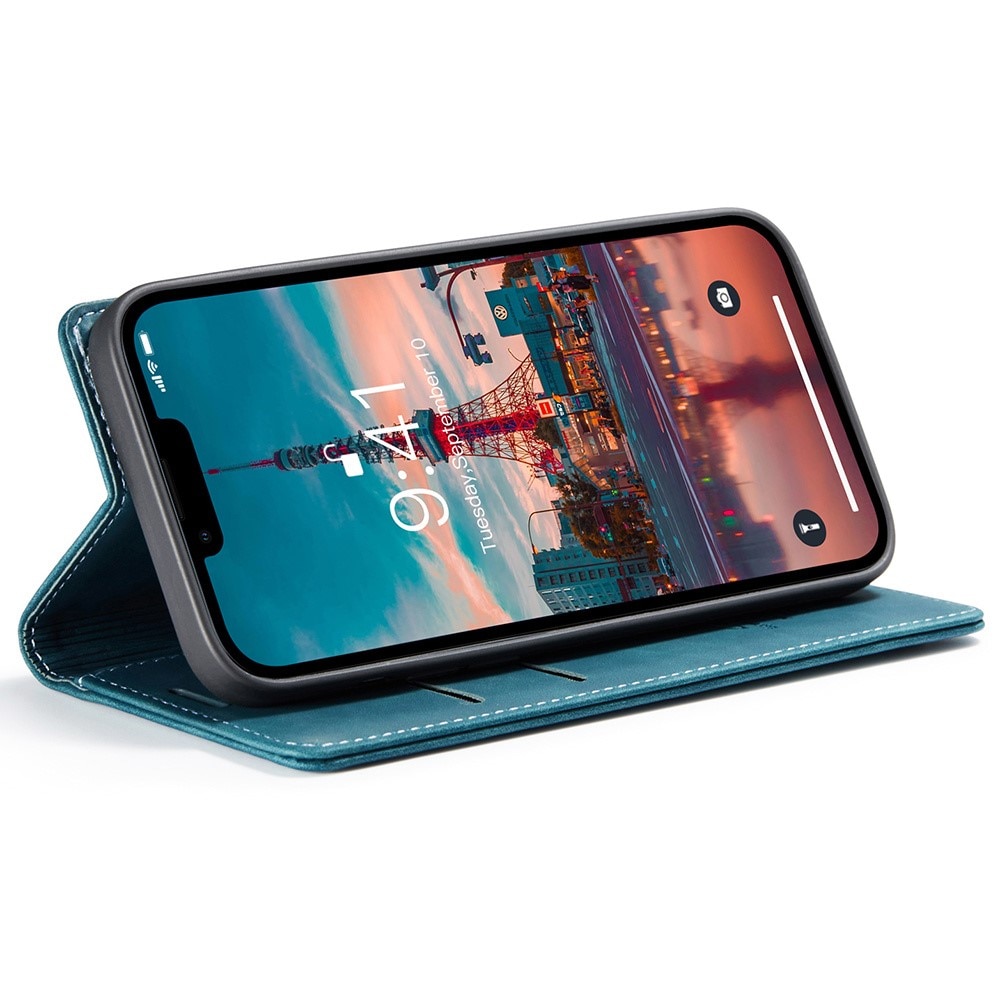 Slim Portemonnaie-Hülle iPhone 15 Plus blau