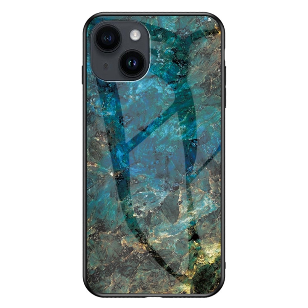 iPhone 15 Plus Hülle aus gehärtetem Glas emerald
