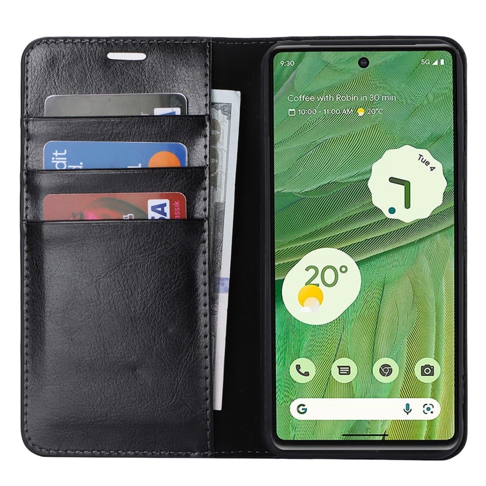 Google Pixel 8 Pro Handytasche aus Echtem Leder Schwarz