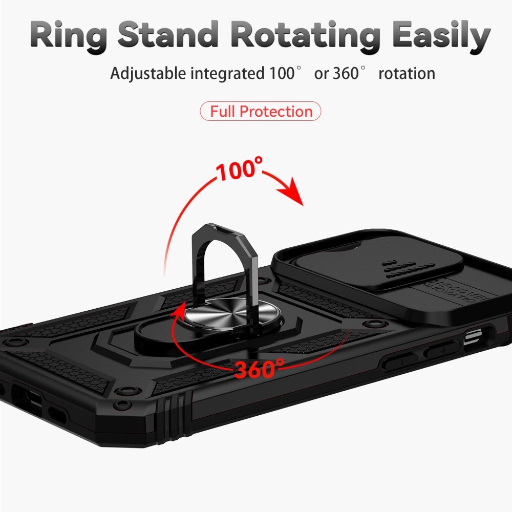 iPhone 15 Pro Max Hybrid-Hülle Tech Ring+Kameraschutz schwarz
