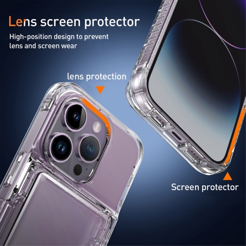 Hybrid-Hülle mit Kartenhalter und Kickstand iPhone 15 Pro Max transparent