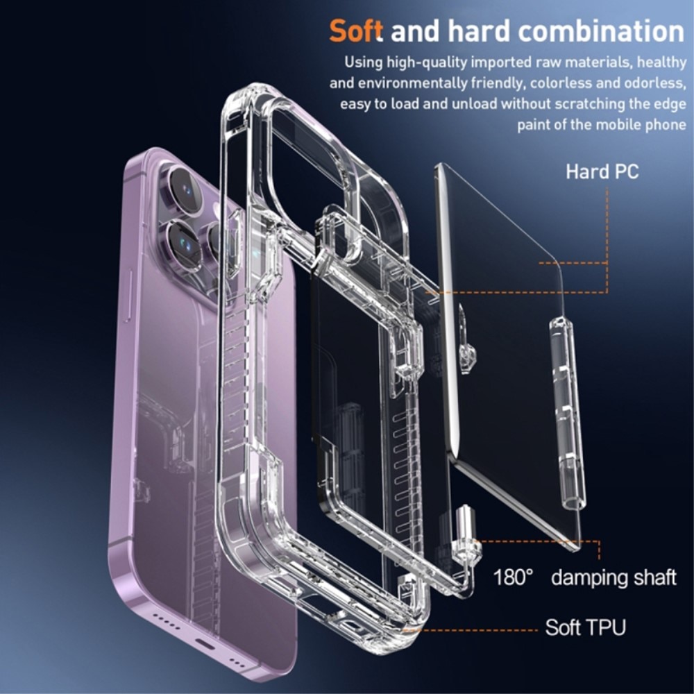 Hybrid-Hülle mit Kartenhalter und Kickstand iPhone 15 Pro Max transparent