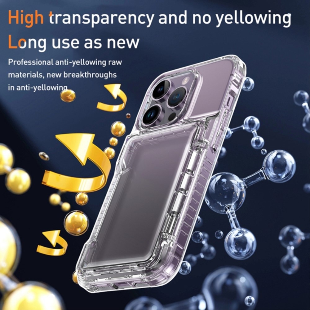Hybrid-Hülle mit Kartenhalter und Kickstand iPhone 15 Pro Max transparent