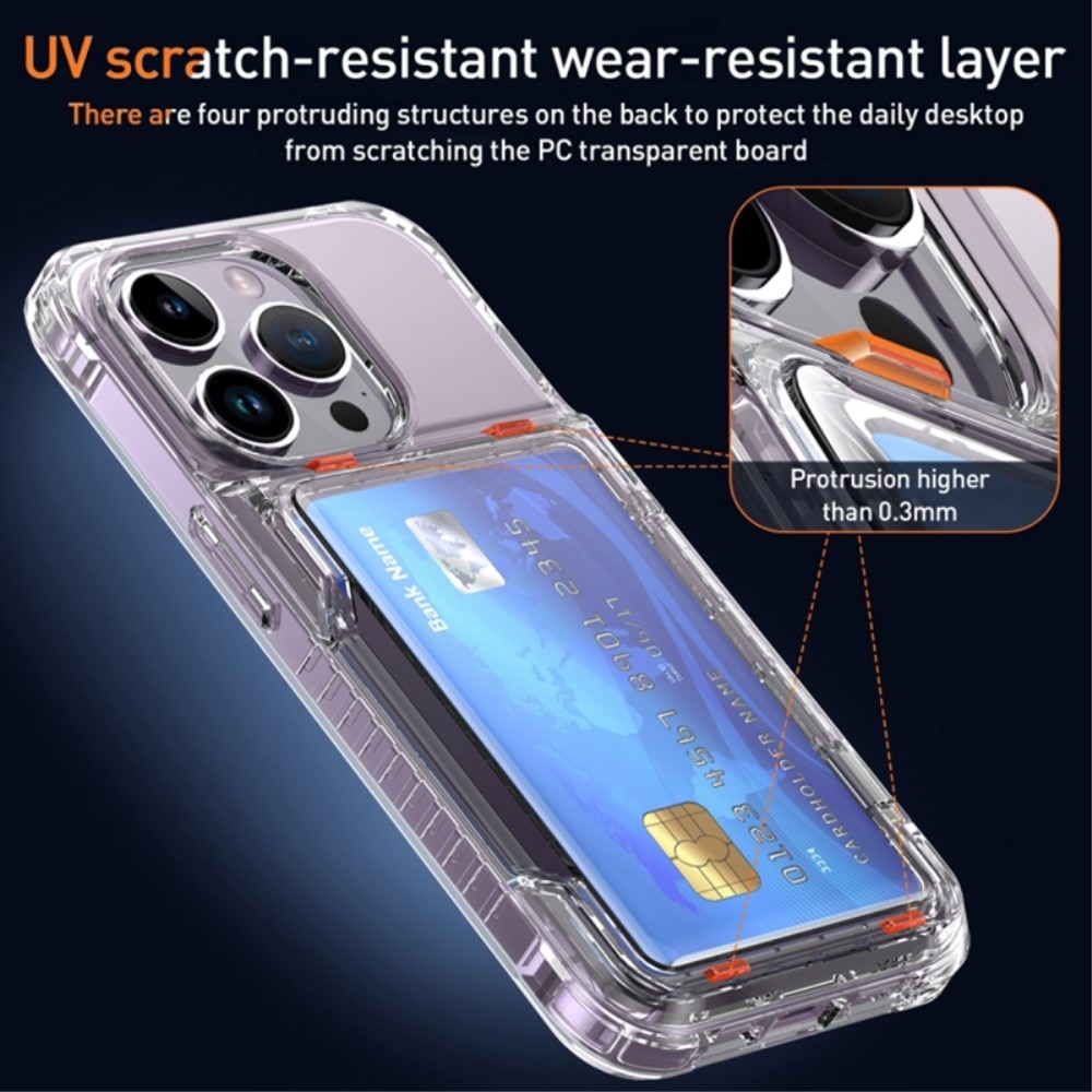 Hybrid-Hülle mit Kartenhalter und Kickstand iPhone 15 Pro Max transparent