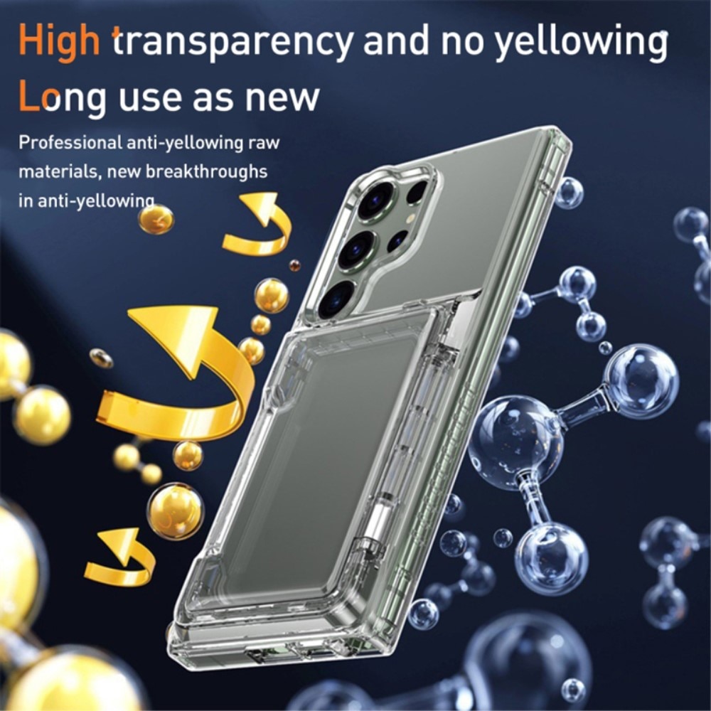 Hybrid-Hülle mit Kartenhalter und Kickstand Samsung Galaxy S23 Ultra transparent