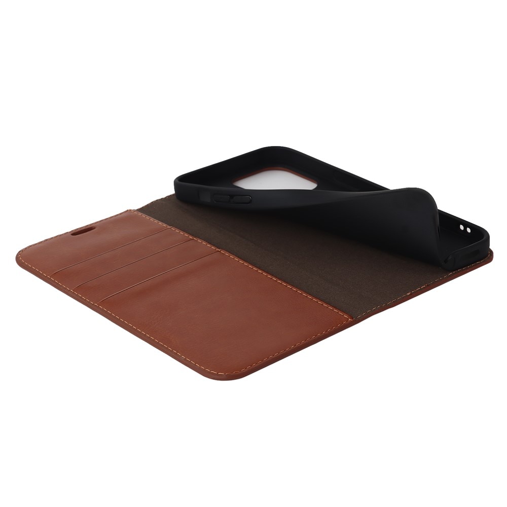 iPhone 15 Pro Handytasche aus Echtem Leder Braun
