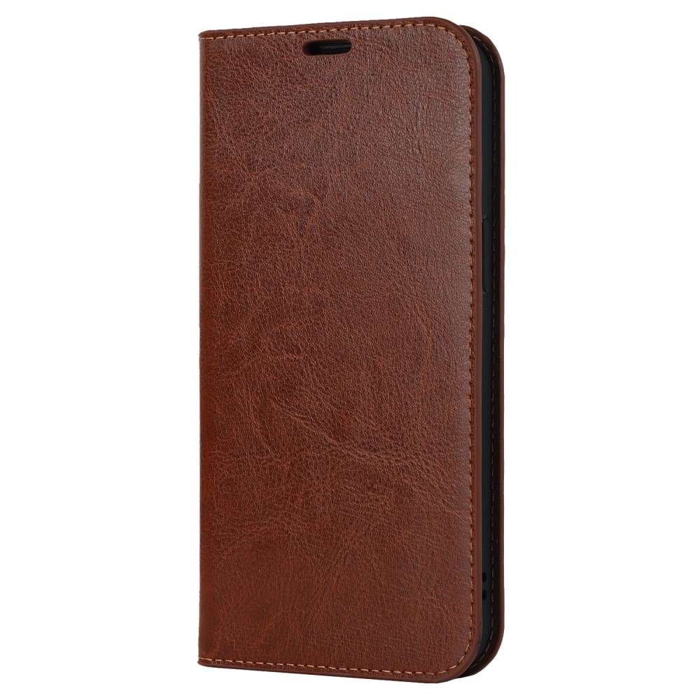 iPhone 15 Pro Handytasche aus Echtem Leder Braun