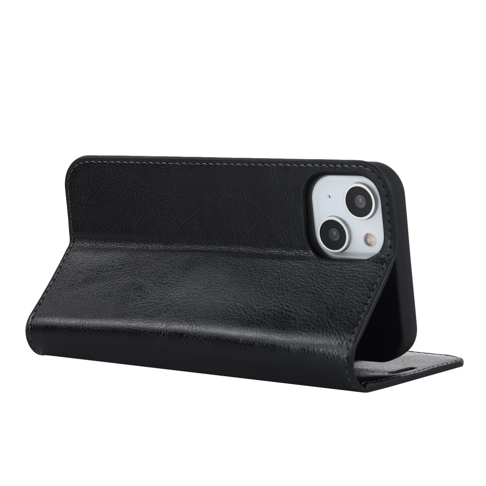 iPhone 15 Handytasche aus Echtem Leder schwarz