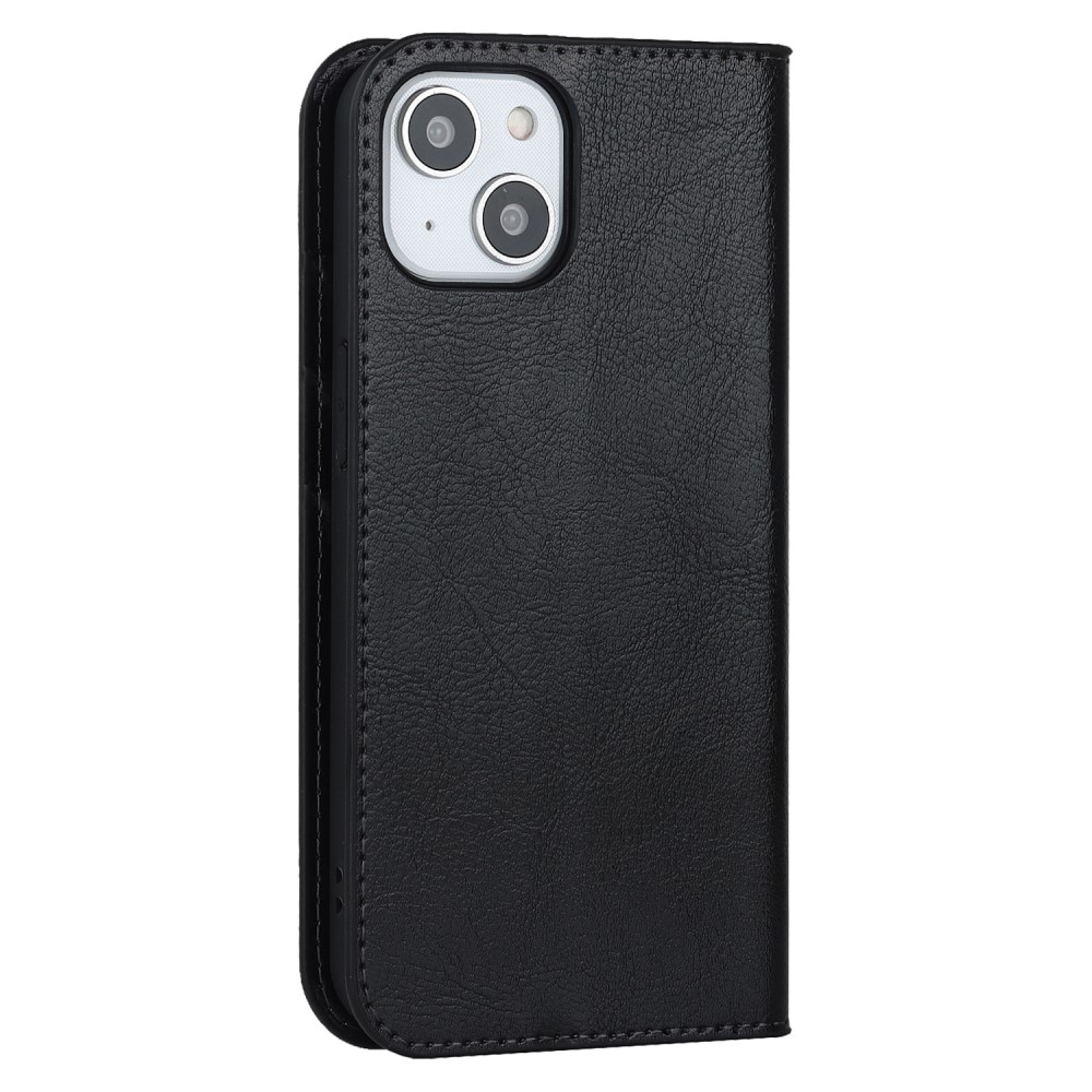 iPhone 15 Handytasche aus Echtem Leder schwarz