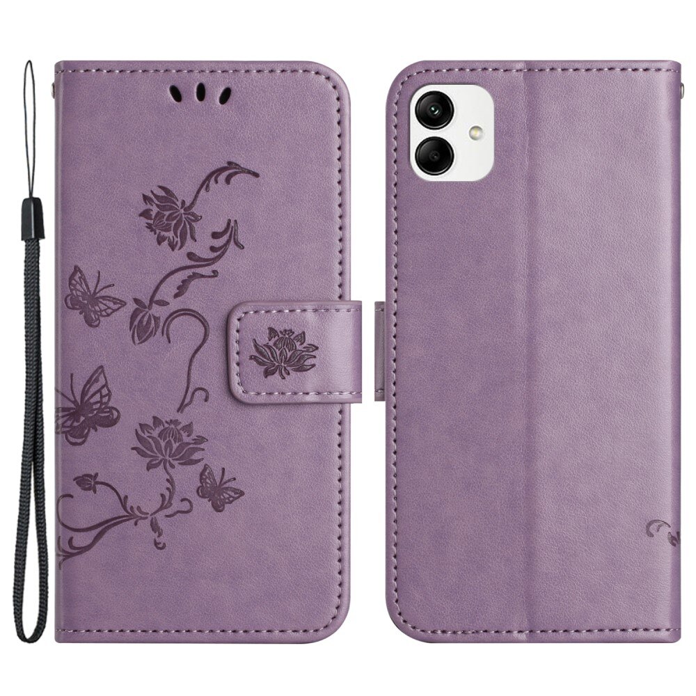Motorola Moto G14 Handyhülle mit Schmetterlingsmuster, Lila