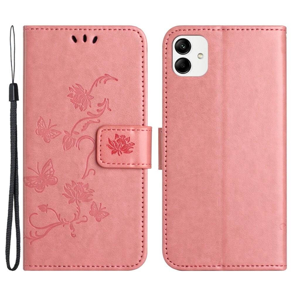 Motorola Moto G14 Handyhülle mit Schmetterlingsmuster, Rosa