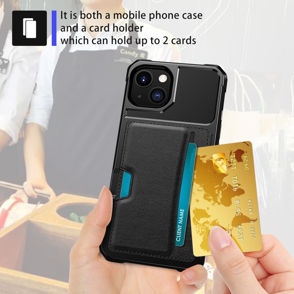 iPhone 15 Plus Tough Card Case schwarz