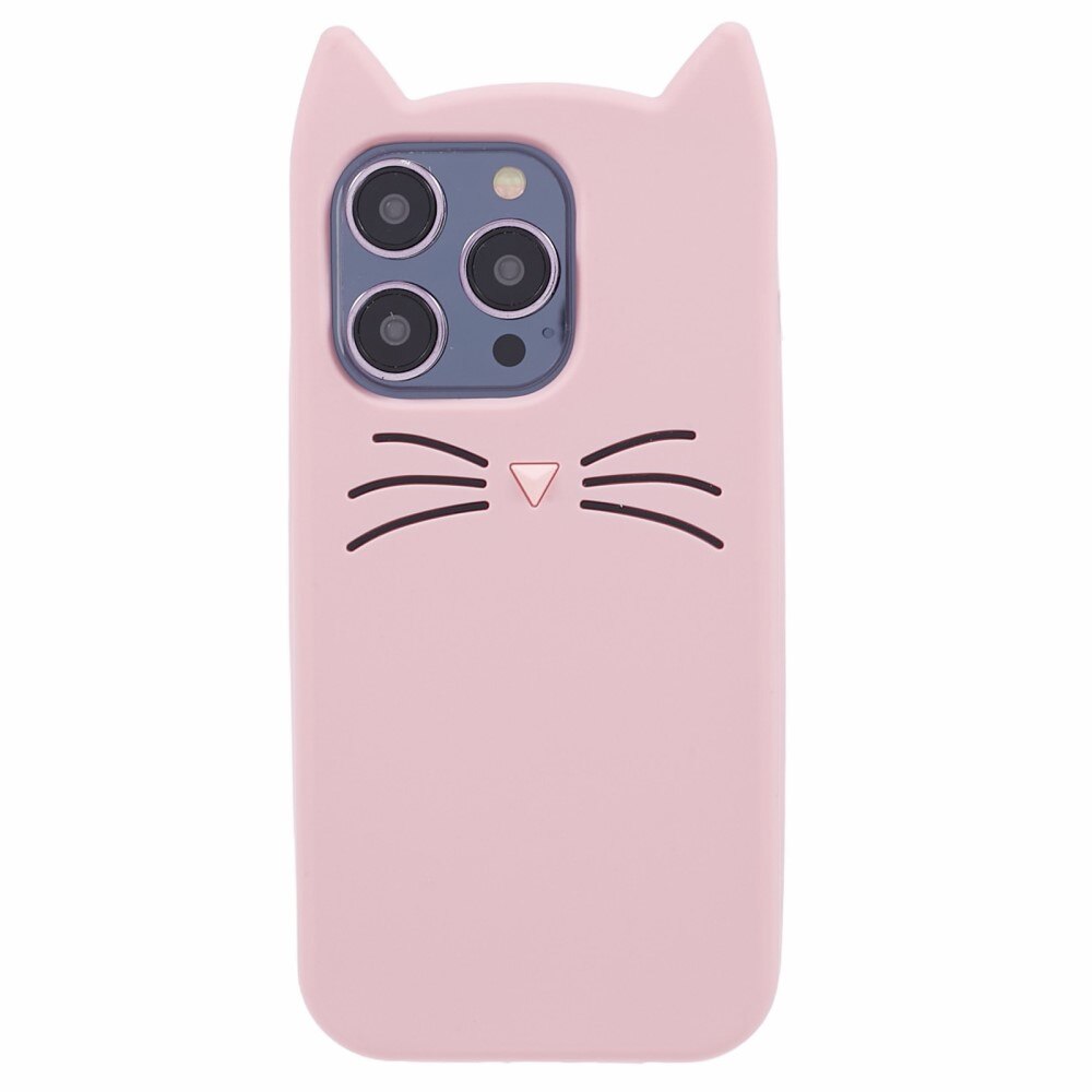 Silikonhülle Katze iPhone 14 Pro rosa