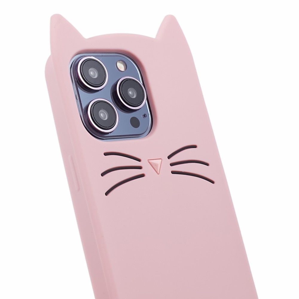 Silikonhülle Katze iPhone 14 Pro rosa