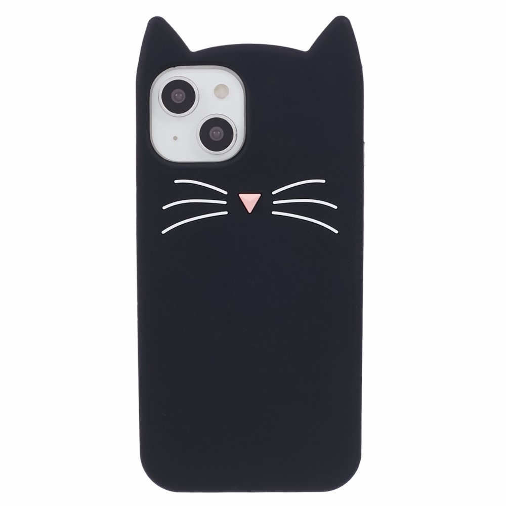 Silikonhülle Katze iPhone 13 schwarz