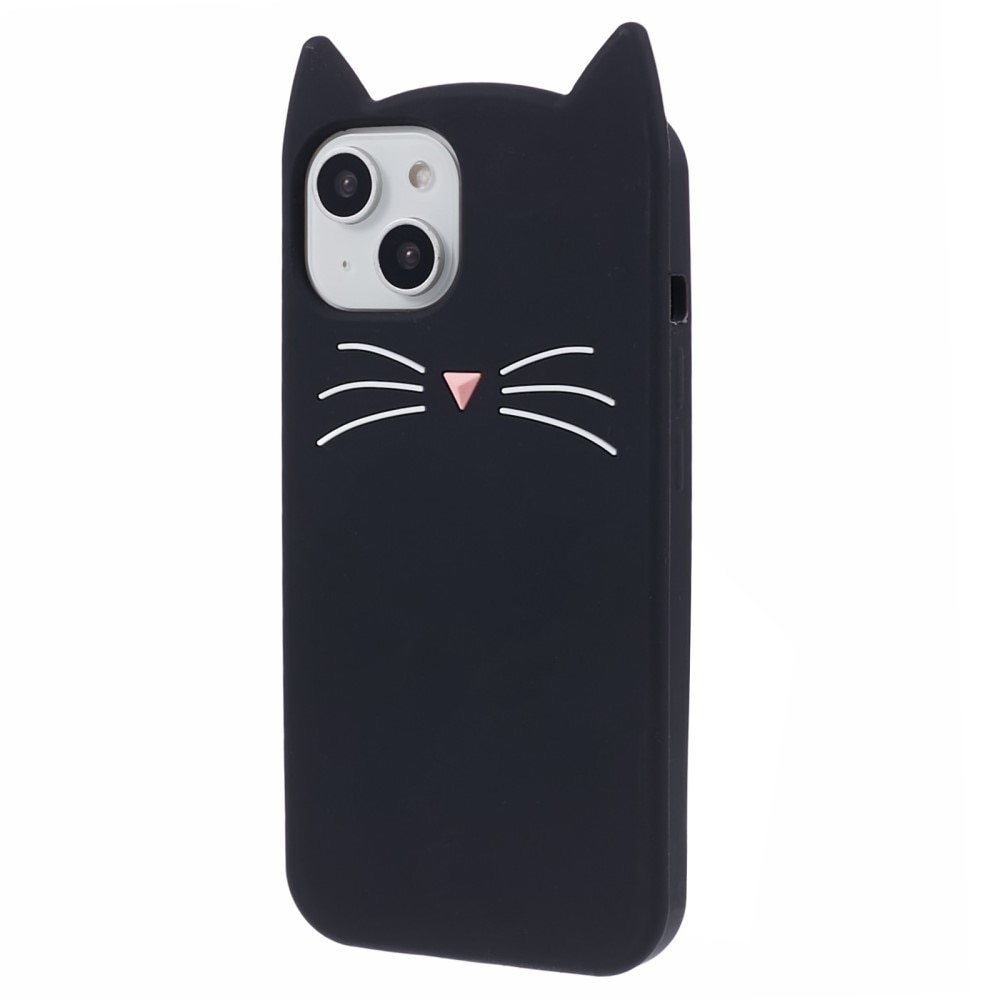 Silikonhülle Katze iPhone 13 schwarz