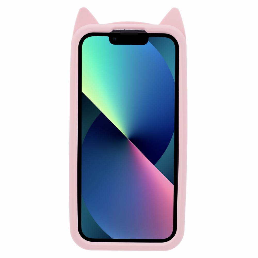 Silikonhülle Katze iPhone 13 rosa