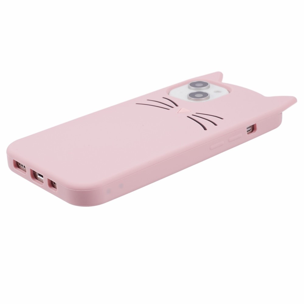 Silikonhülle Katze iPhone 13 rosa