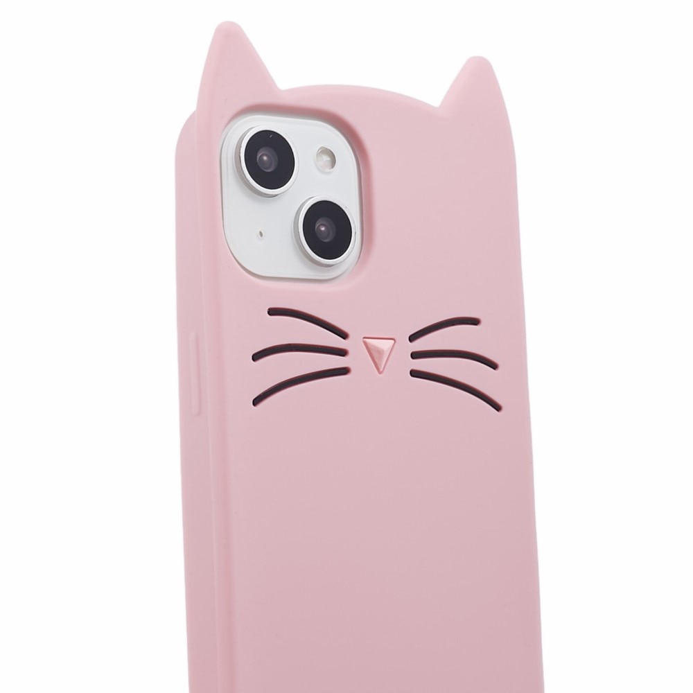 Silikonhülle Katze iPhone 13 rosa