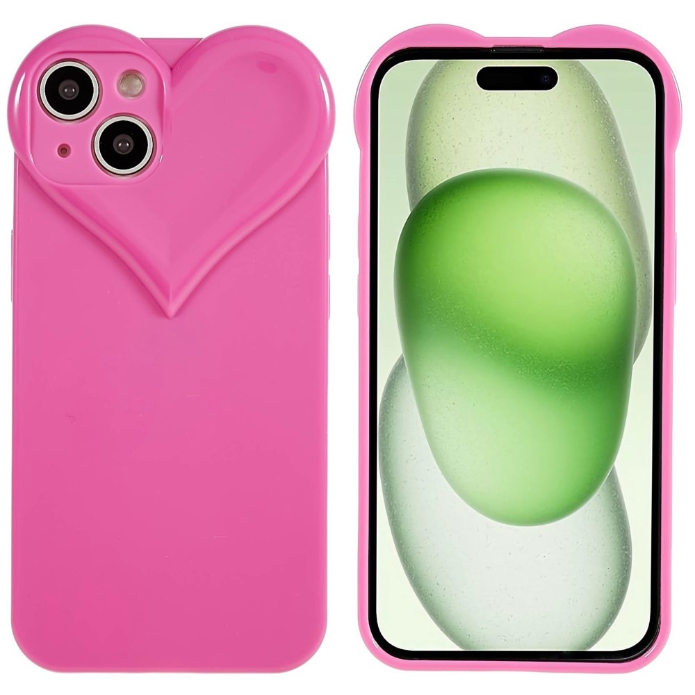 iPhone 15 TPU-hülle Herz rosa