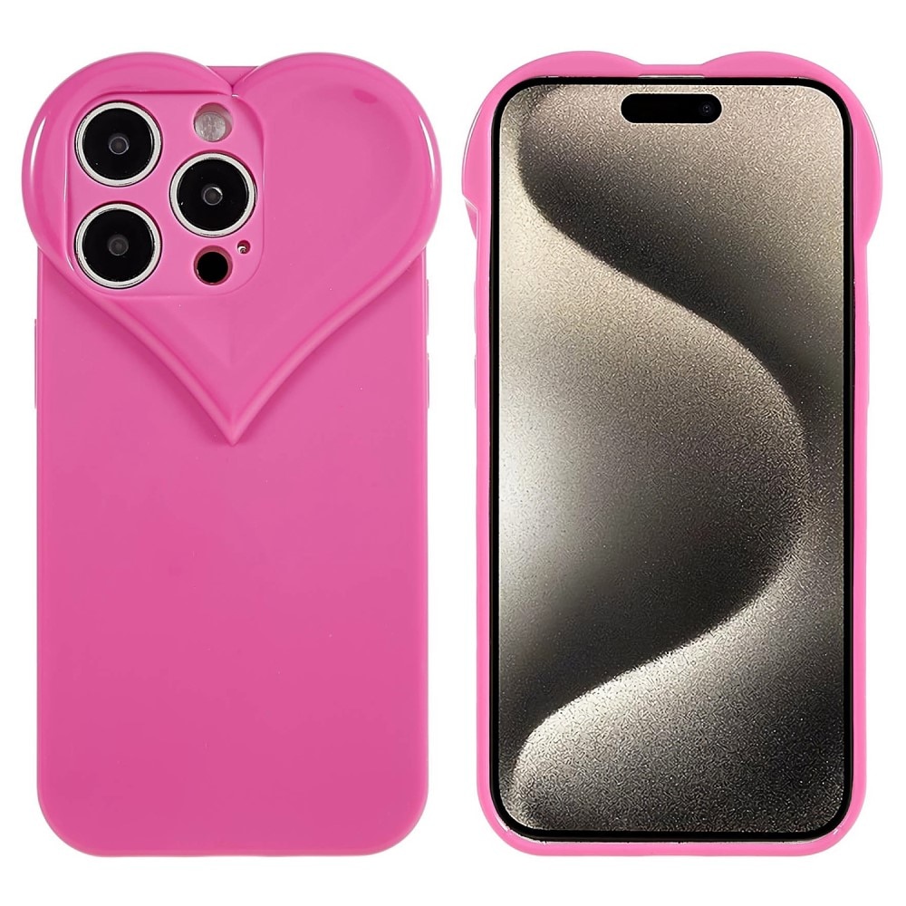 iPhone 15 Pro TPU-hülle Herz rosa