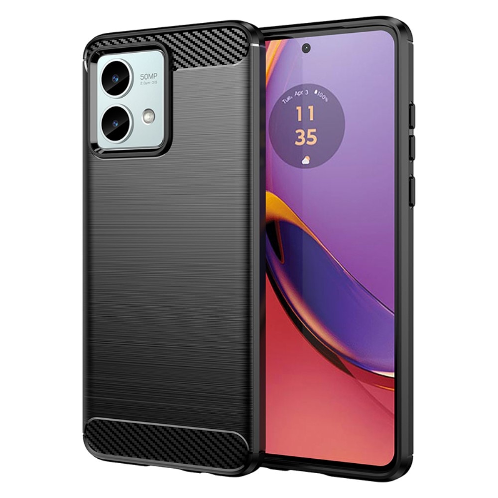 Motorola Moto G84 Hülle TPU Brushed Schwarz