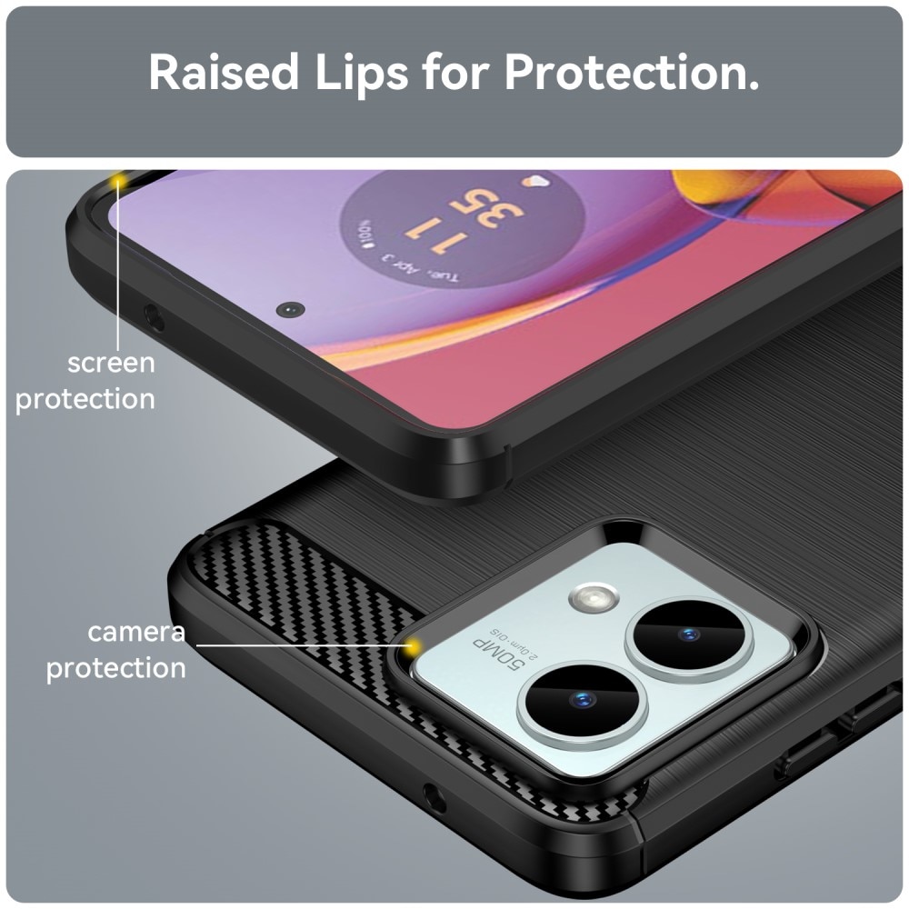 Motorola Moto G84 Hülle TPU Brushed Schwarz