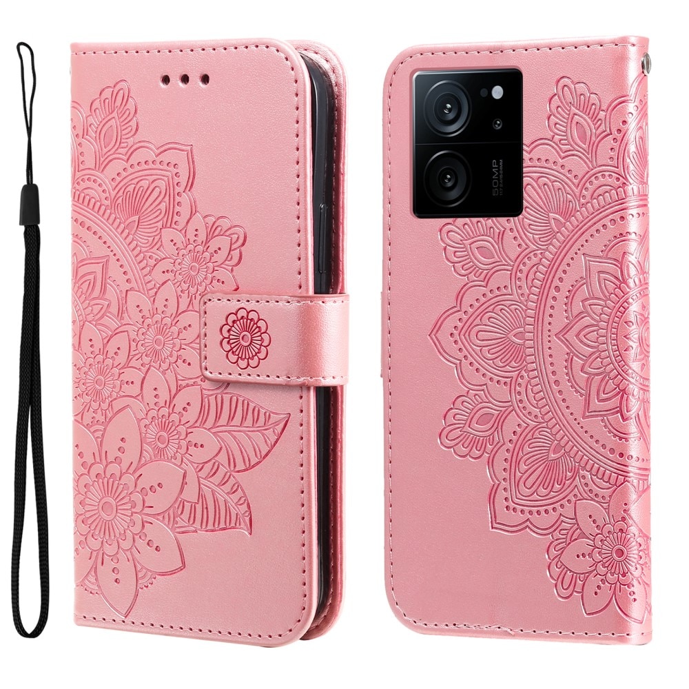 Xiaomi 13T Handytasche Mandala rosa