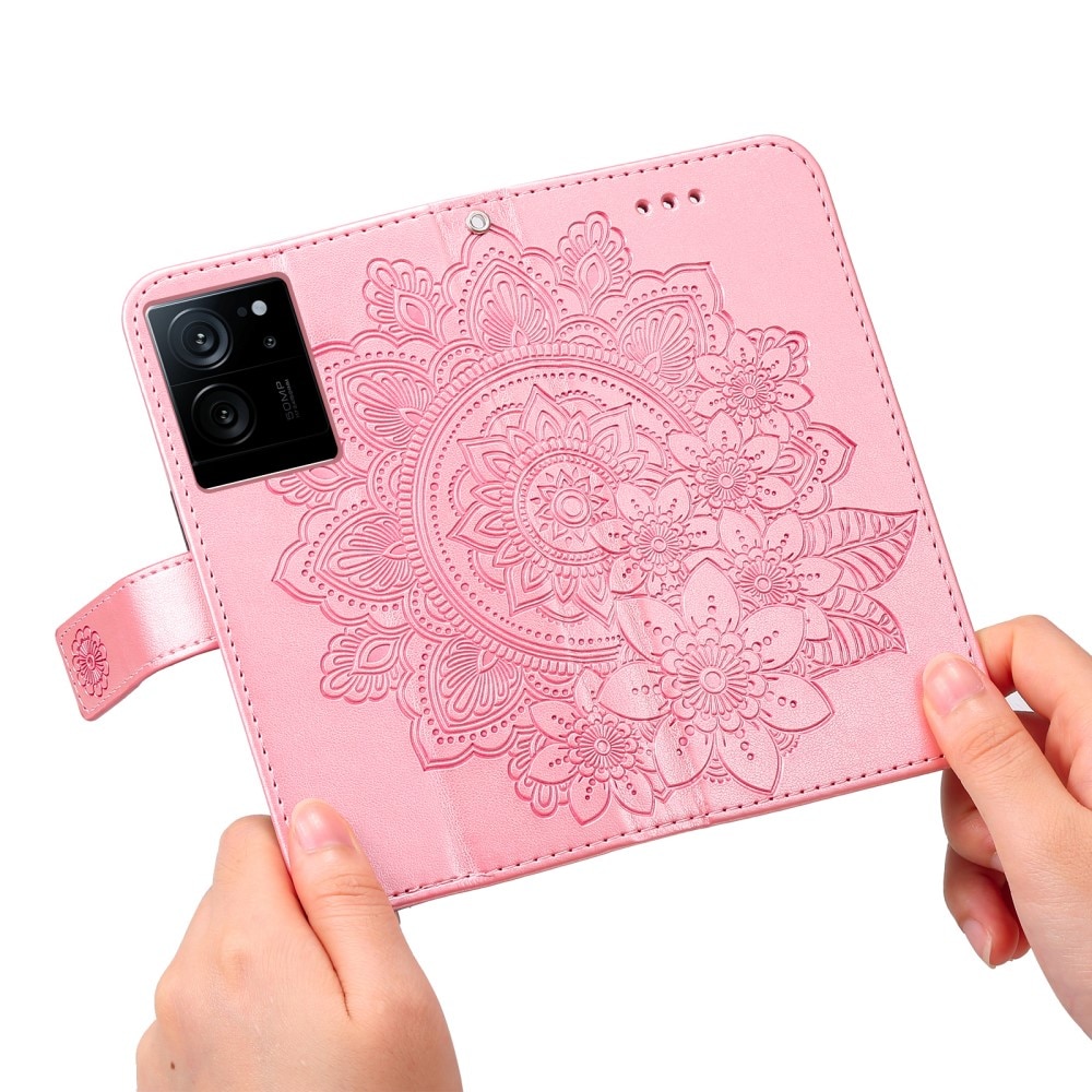 Xiaomi 13T Handytasche Mandala rosa