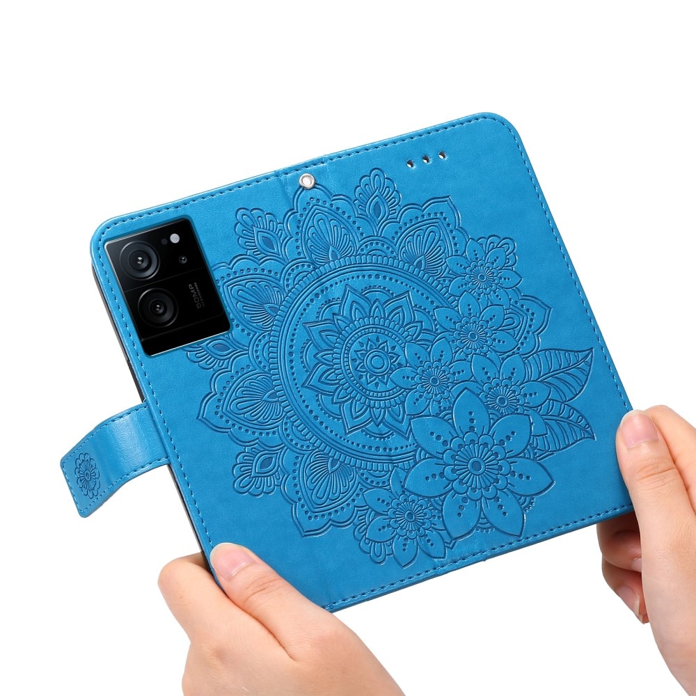 Xiaomi 13T Pro Handytasche Mandala blau