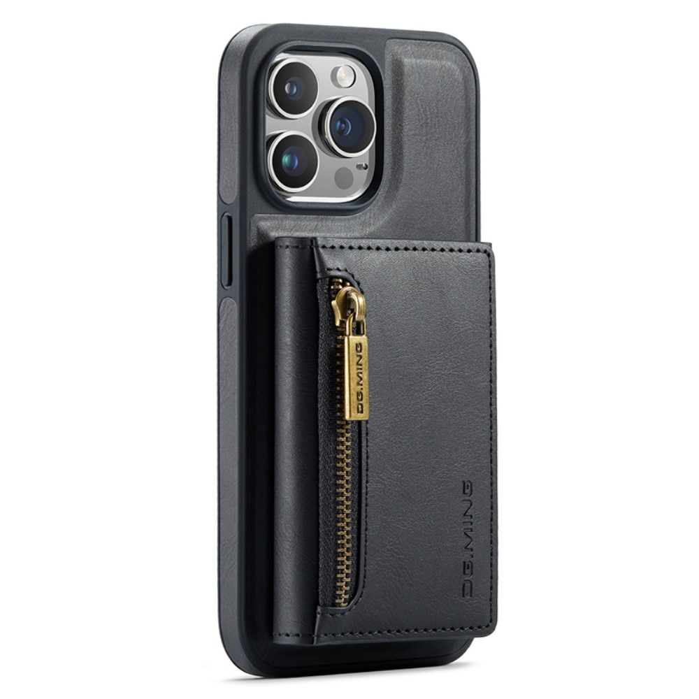 Magnetic Card Slot Zipper Case iPhone 15 Pro Max Black