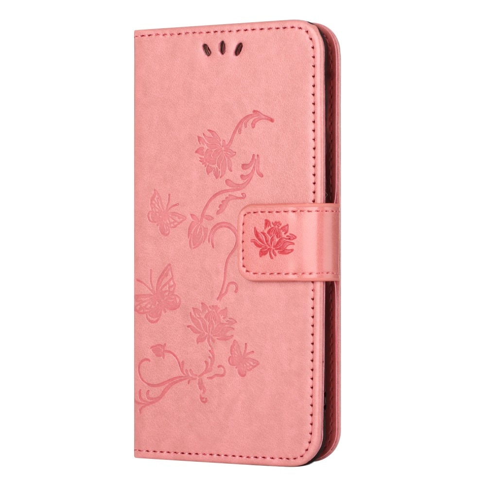 Samsung Galaxy A05s Handyhülle mit Schmetterlingsmuster, rosa
