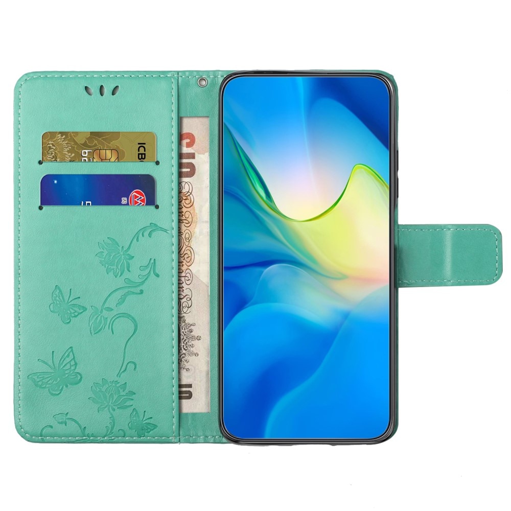 Samsung Galaxy A05s Handyhülle mit Schmetterlingsmuster, grün
