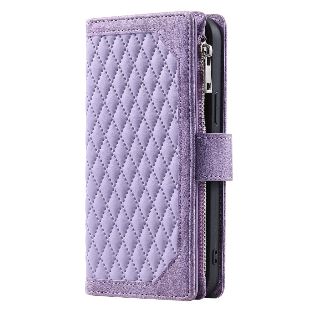 Samsung Galaxy A15 Brieftasche Hülle Quilted lila