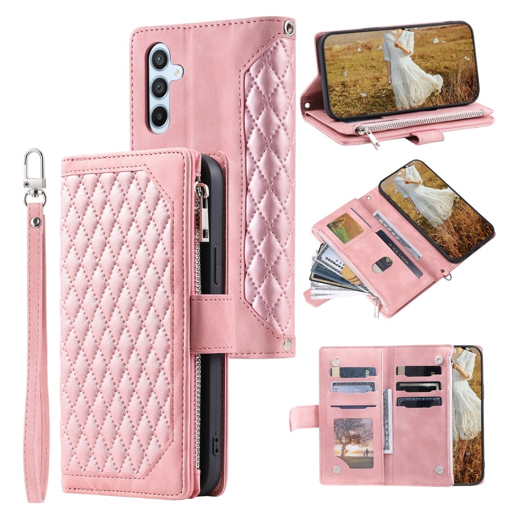 Samsung Galaxy A15 Brieftasche Hülle Quilted rosa