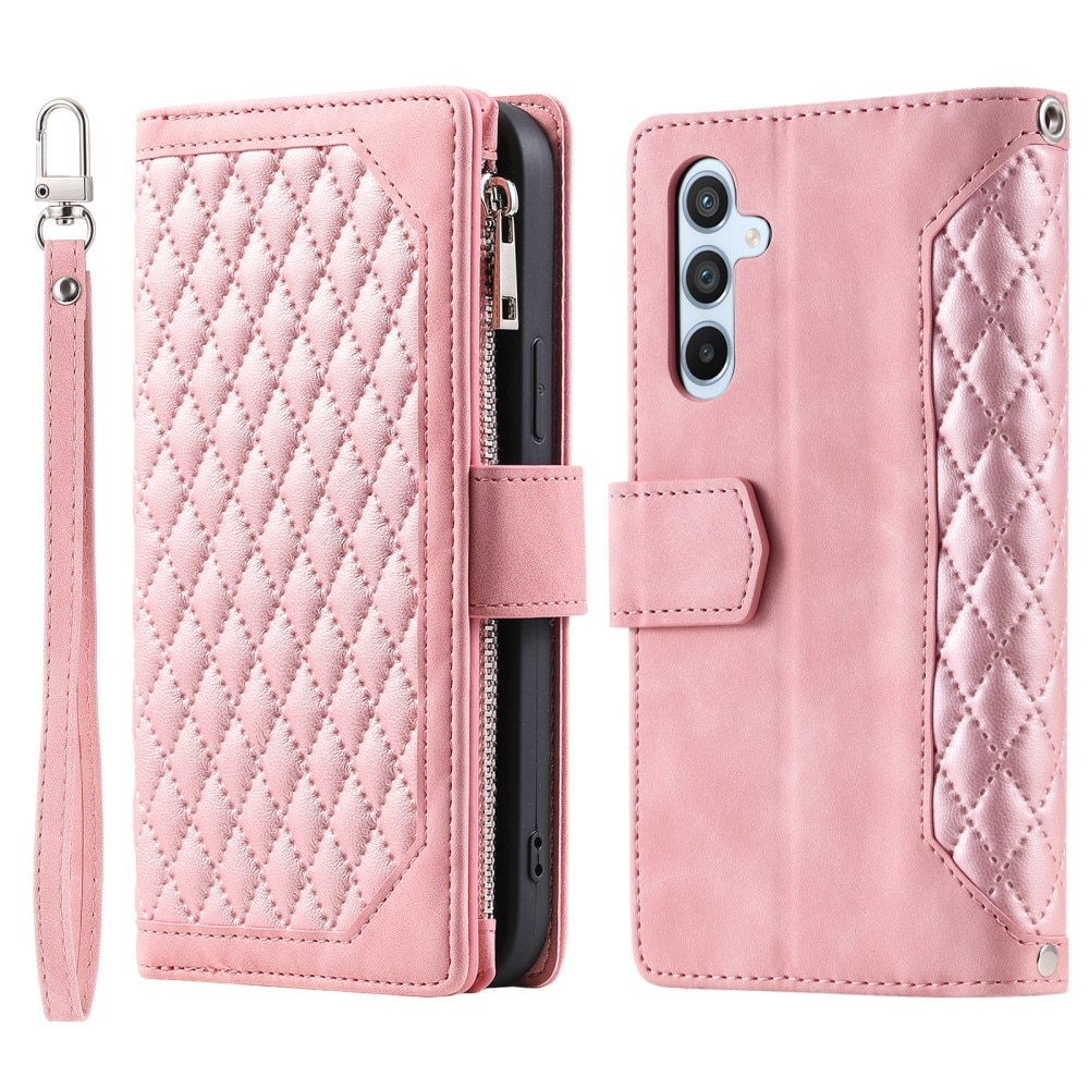 Samsung Galaxy A15 Brieftasche Hülle Quilted rosa
