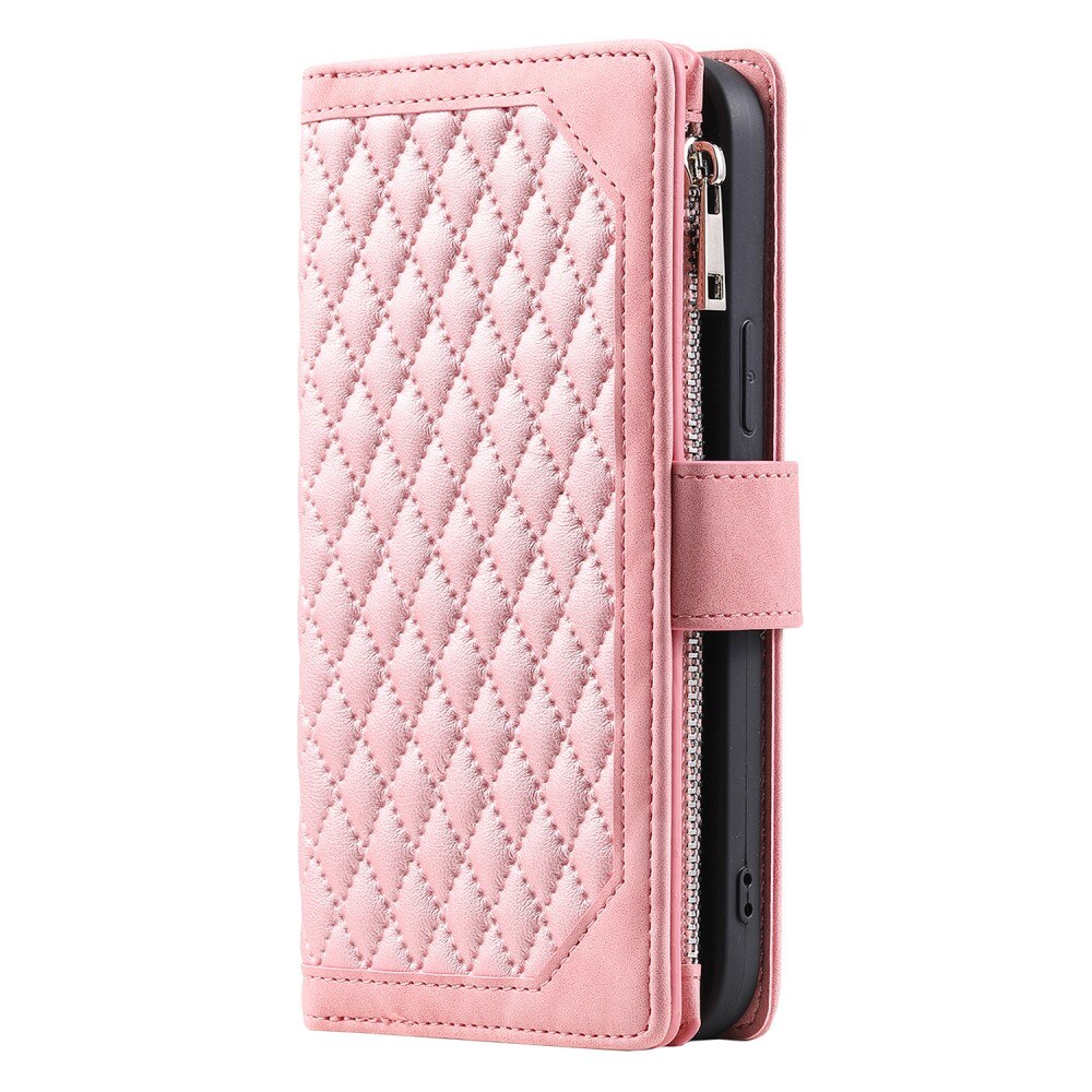 Samsung Galaxy A15 Brieftasche Hülle Quilted rosa