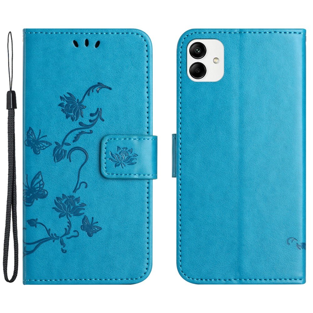 Motorola Moto G54 Handyhülle mit Schmetterlingsmuster, Blau