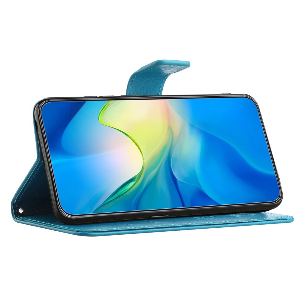 Motorola Moto G54 Handyhülle mit Schmetterlingsmuster, Blau